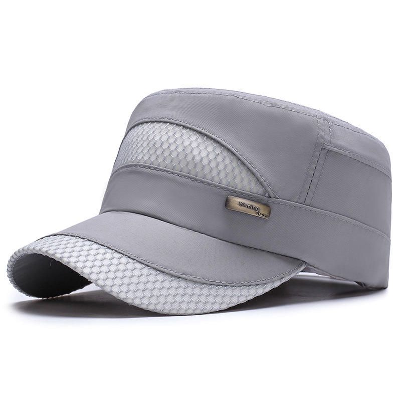 Unisex Malla De Secado Rápido Sombreros Planos Vintage Deporte Al Aire Libre Sombrero Del Ejército Gorras De Béisbol Ajustables