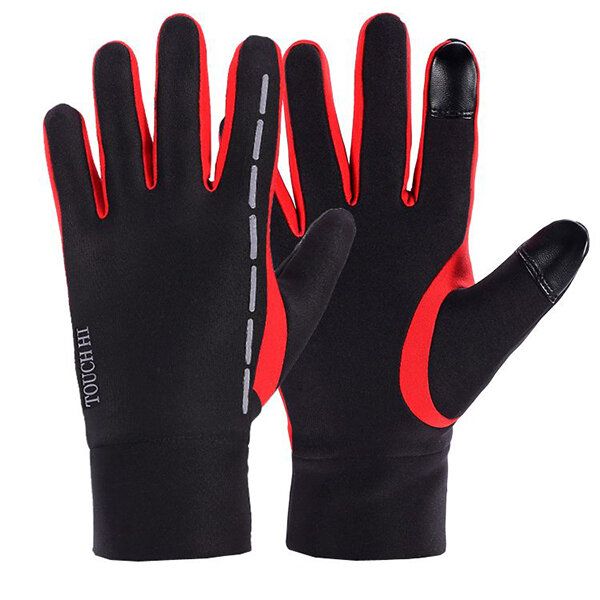 Guantes De Ciclismo Al Aire Libre De Forro Polar Antideslizante Para Hombre Guantes De Invierno Cálidos Con Dedos Completos A Prueba De Viento