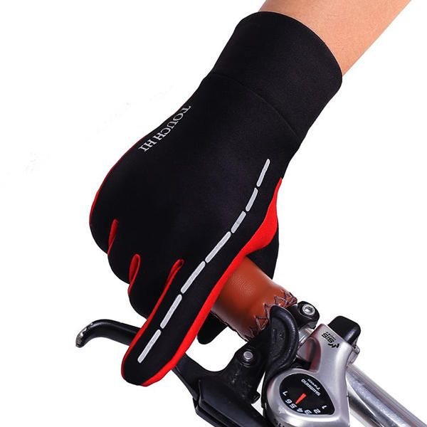 Guantes De Ciclismo Al Aire Libre De Forro Polar Antideslizante Para Hombre Guantes De Invierno Cálidos Con Dedos Completos A Prueba De Viento