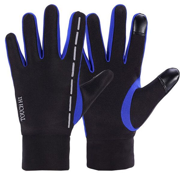 Guantes De Ciclismo Al Aire Libre De Forro Polar Antideslizante Para Hombre Guantes De Invierno Cálidos Con Dedos Completos A Prueba De Viento