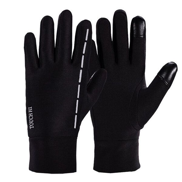 Guantes De Ciclismo Al Aire Libre De Forro Polar Antideslizante Para Hombre Guantes De Invierno Cálidos Con Dedos Completos A Prueba De Viento