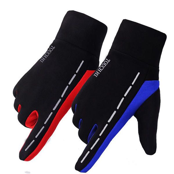Guantes De Ciclismo Al Aire Libre De Forro Polar Antideslizante Para Hombre Guantes De Invierno Cálidos Con Dedos Completos A Prueba De Viento