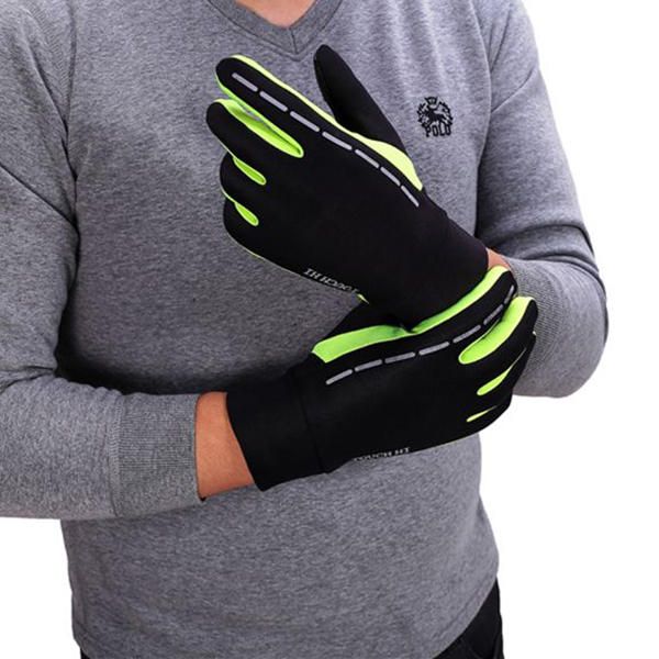 Guantes De Ciclismo Al Aire Libre De Forro Polar Antideslizante Para Hombre Guantes De Invierno Cálidos Con Dedos Completos A Prueba De Viento