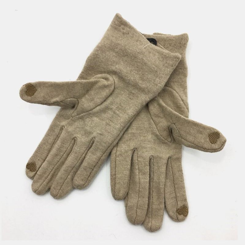 Mujeres Lana Pantalla Táctil Bordado Línea Punteada Bowknot Mantener Abrigado Moda Casual Guantes