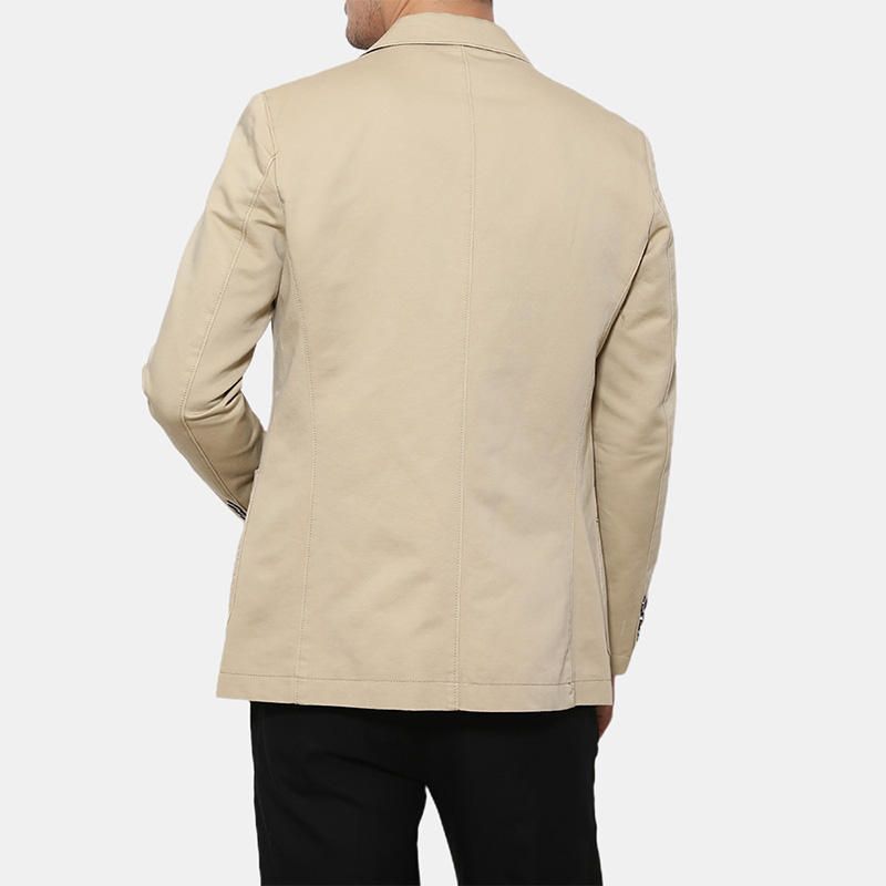 Blazers Suaves Transpirables De Color Sólido De Algodón De Negocios Para Hombre