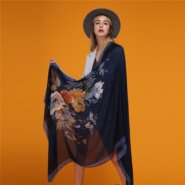 Bufanda Ligera Para Exteriores Transpirable Con Estampado De Satén Para Mujer