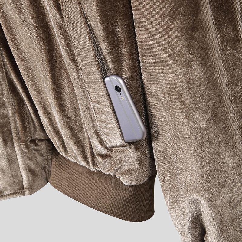 Chaqueta Vintage De Terciopelo Con Costura De Patrón Étnico Para Hombre