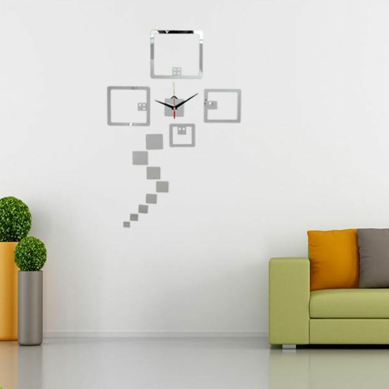 2 Colores Diy Etiqueta De La Pared Reloj Pegatinas De Pared Reloj Acrílico Dados Etiqueta De La Pared Decoración De La Pared Del Hogar