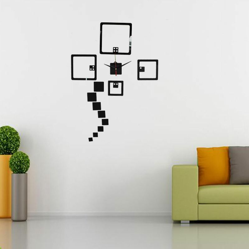 2 Colores Diy Etiqueta De La Pared Reloj Pegatinas De Pared Reloj Acrílico Dados Etiqueta De La Pared Decoración De La Pared Del Hogar