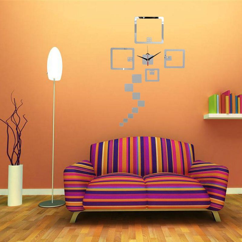 2 Colores Diy Etiqueta De La Pared Reloj Pegatinas De Pared Reloj Acrílico Dados Etiqueta De La Pared Decoración De La Pared Del Hogar