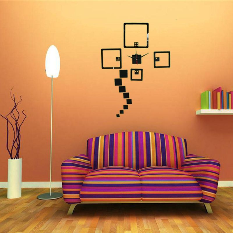 2 Colores Diy Etiqueta De La Pared Reloj Pegatinas De Pared Reloj Acrílico Dados Etiqueta De La Pared Decoración De La Pared Del Hogar