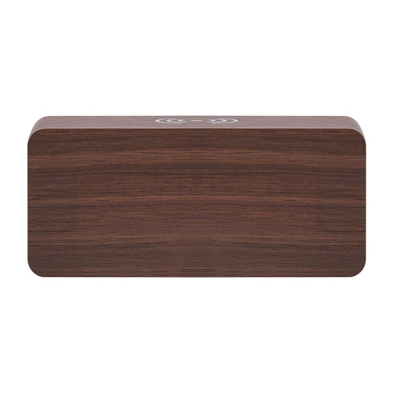 Digoo Dg-ac80 Led 12 24 Horas Pantalla Ajustable Reloj De Madera Carga Inalámbrica Control De Voz Alarma Cl