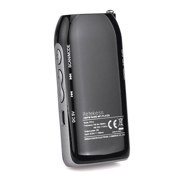 Retekess Pr12 Am Fm Radio Receptor De Radio De Sintonización Digital Reproductor De Música Mp3 Con Batería Recargable
