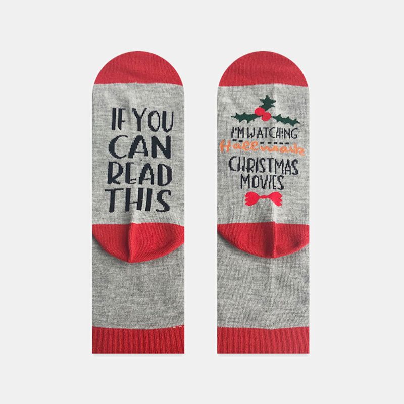 Calcetines De Tubo De Algodón Casual Con Letras De Palabras De Moda