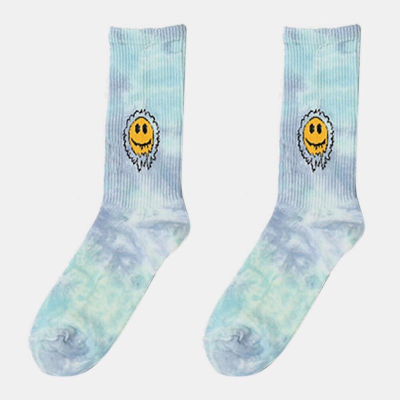 Calcetines De Tubo Antideslizantes A La Moda Con Estampado De Girasol Y Margaritas Con Degradado De Color De Algodón Para Hombres Y Mujeres