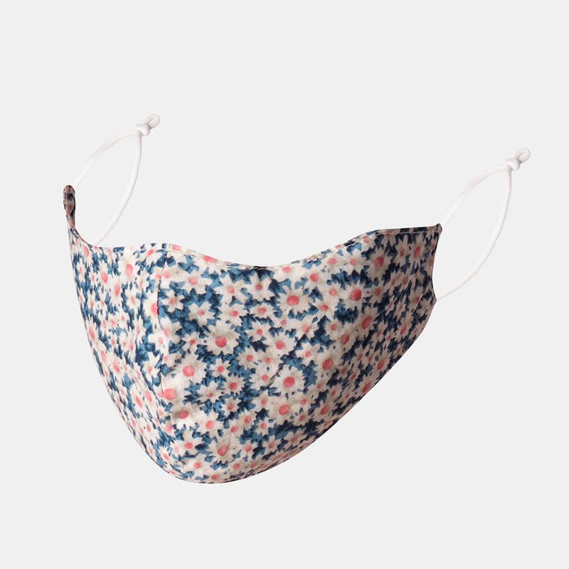 Máscara Floral De Algodón Multicolor Máscara Facial Con Estampado Vintage