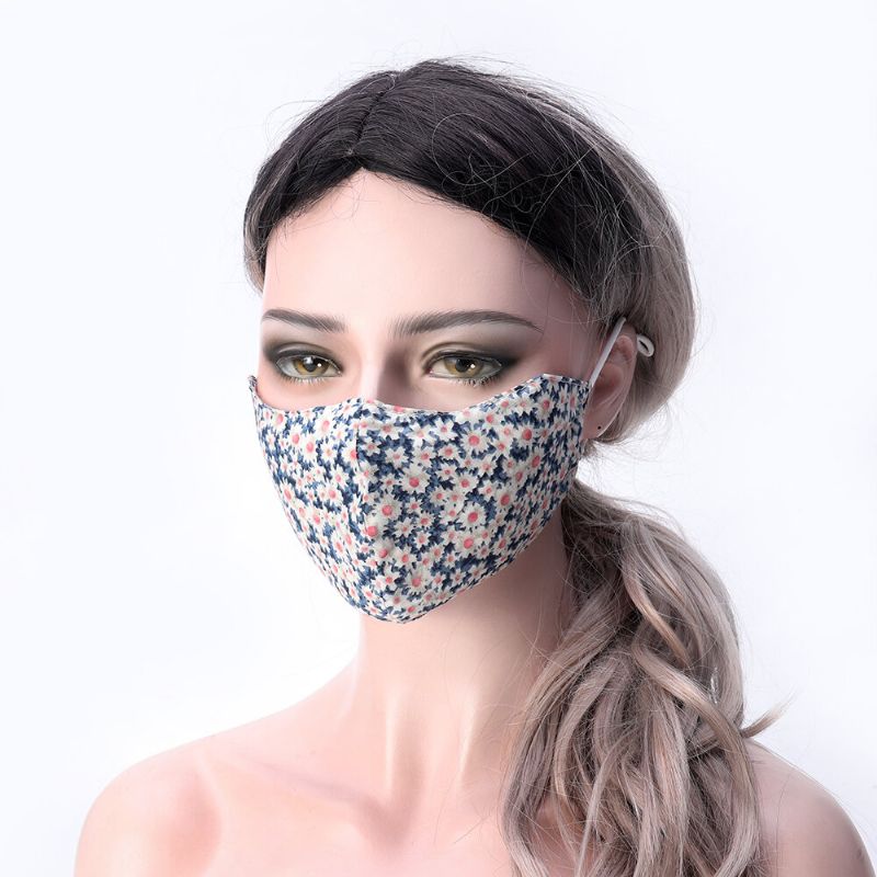 Máscara Floral De Algodón Multicolor Máscara Facial Con Estampado Vintage