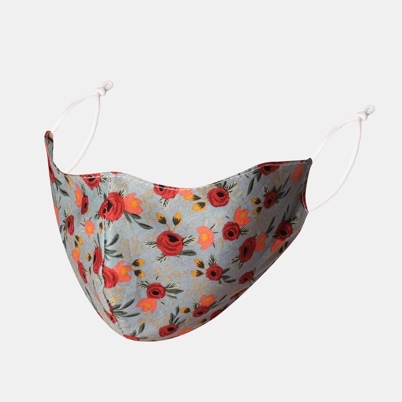 Máscara Floral De Algodón Multicolor Máscara Facial Con Estampado Vintage