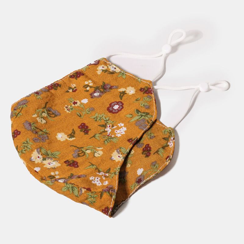 Máscara Floral De Algodón Multicolor Máscara Facial Con Estampado Vintage