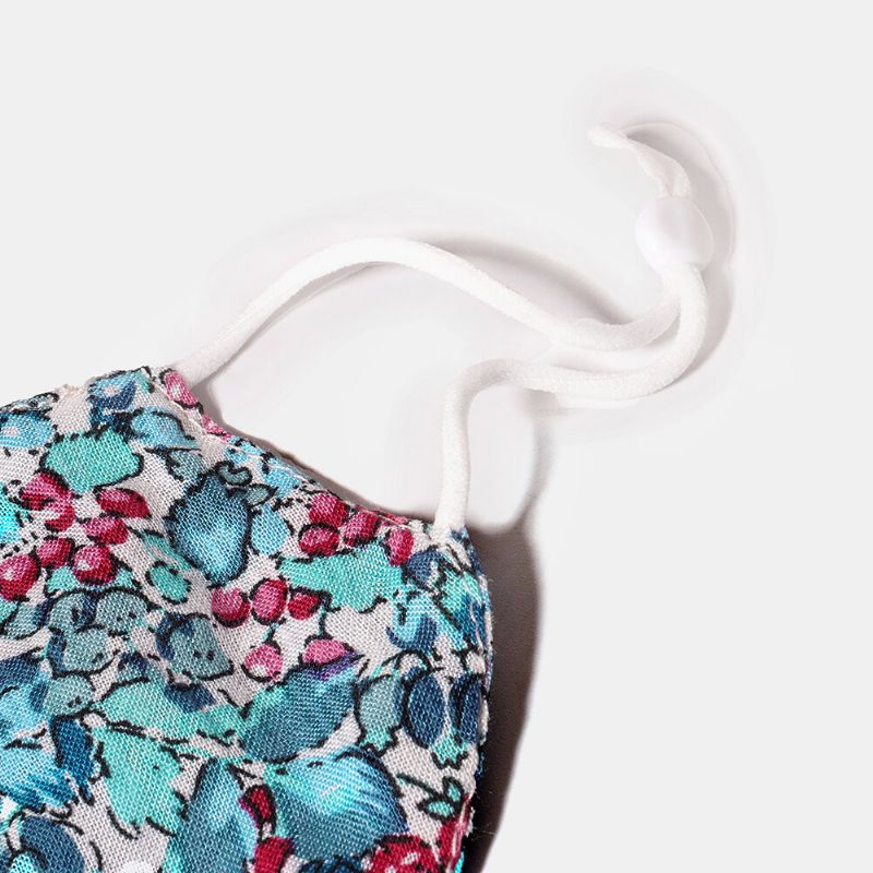 Máscara Floral De Algodón Multicolor Máscara Facial Con Estampado Vintage