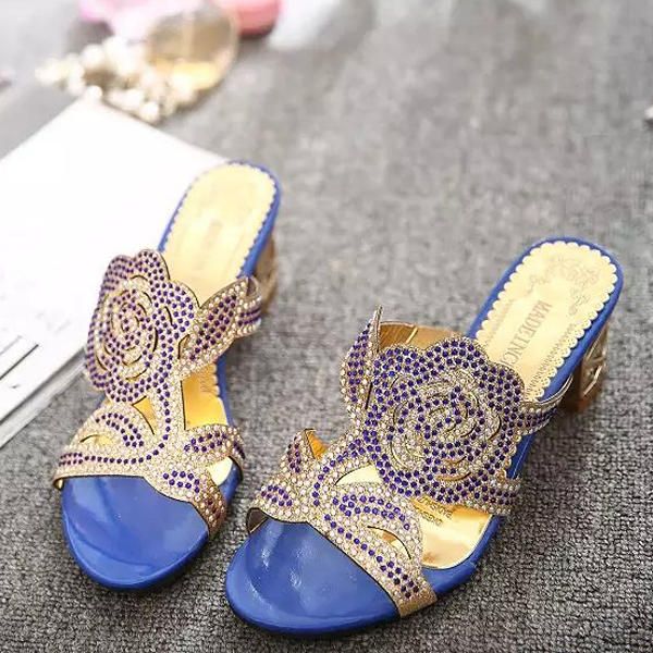 Sandalias De Playa Transpirables De Verano Zapatos Elegantes Con Diamantes De Imitación Sandalias De Plataforma Sin Cordones