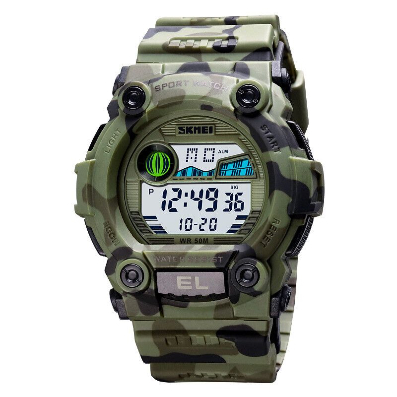 1633 Reloj De Pulsera Cronógrafo Deportivo Para Hombre Pantalla Luminosa Reloj Digital Led Resistente Al Agua