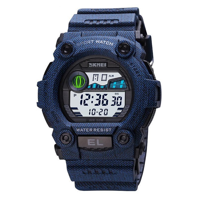 1633 Reloj De Pulsera Cronógrafo Deportivo Para Hombre Pantalla Luminosa Reloj Digital Led Resistente Al Agua