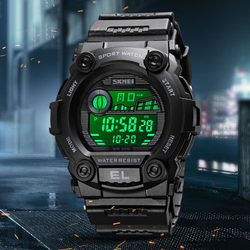 1633 Reloj De Pulsera Cronógrafo Deportivo Para Hombre Pantalla Luminosa Reloj Digital Led Resistente Al Agua