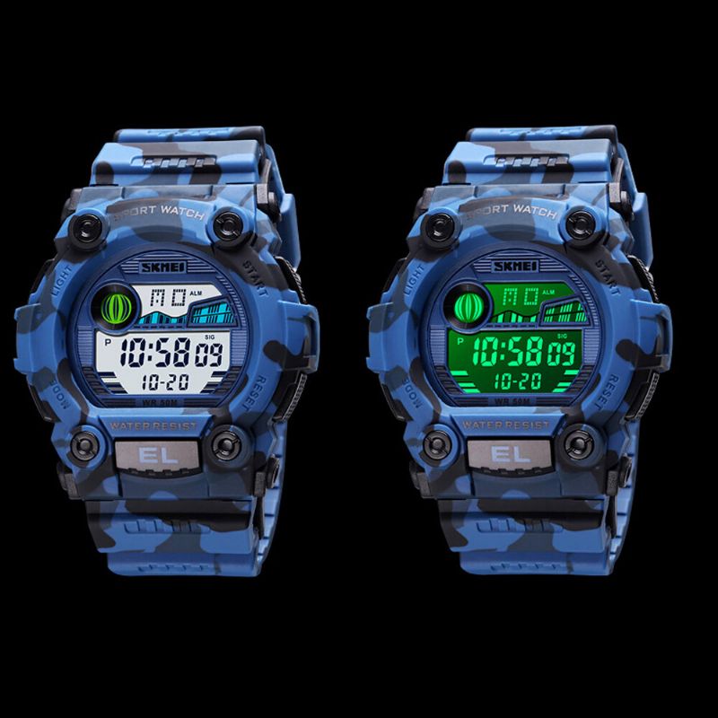 1633 Reloj De Pulsera Cronógrafo Deportivo Para Hombre Pantalla Luminosa Reloj Digital Led Resistente Al Agua