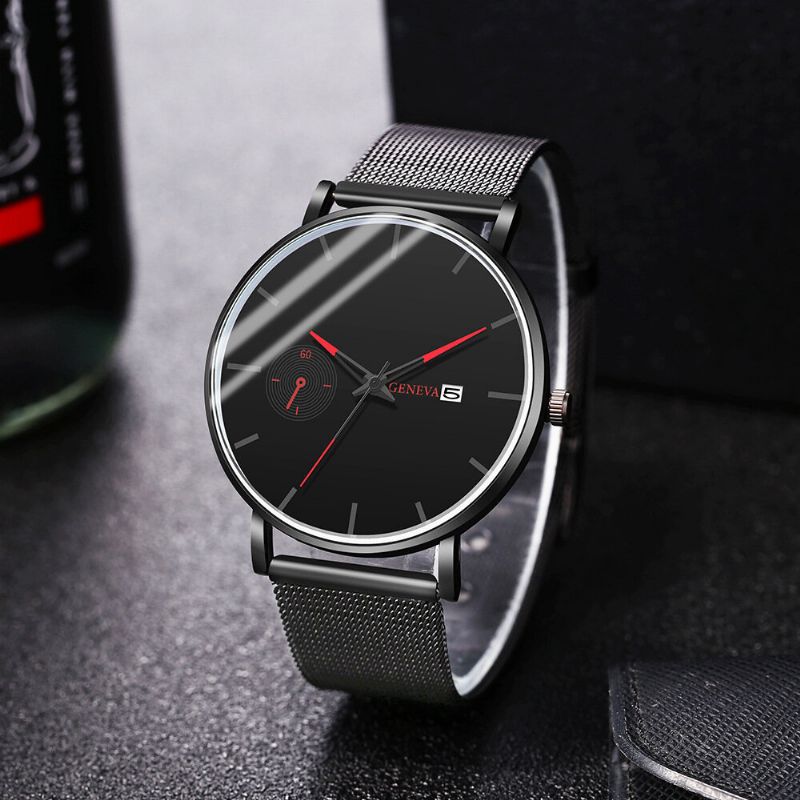 Geneva Reloj De Cuarzo De Moda Para Hombre Con Esfera Pequeña Decorativa Para Hombre