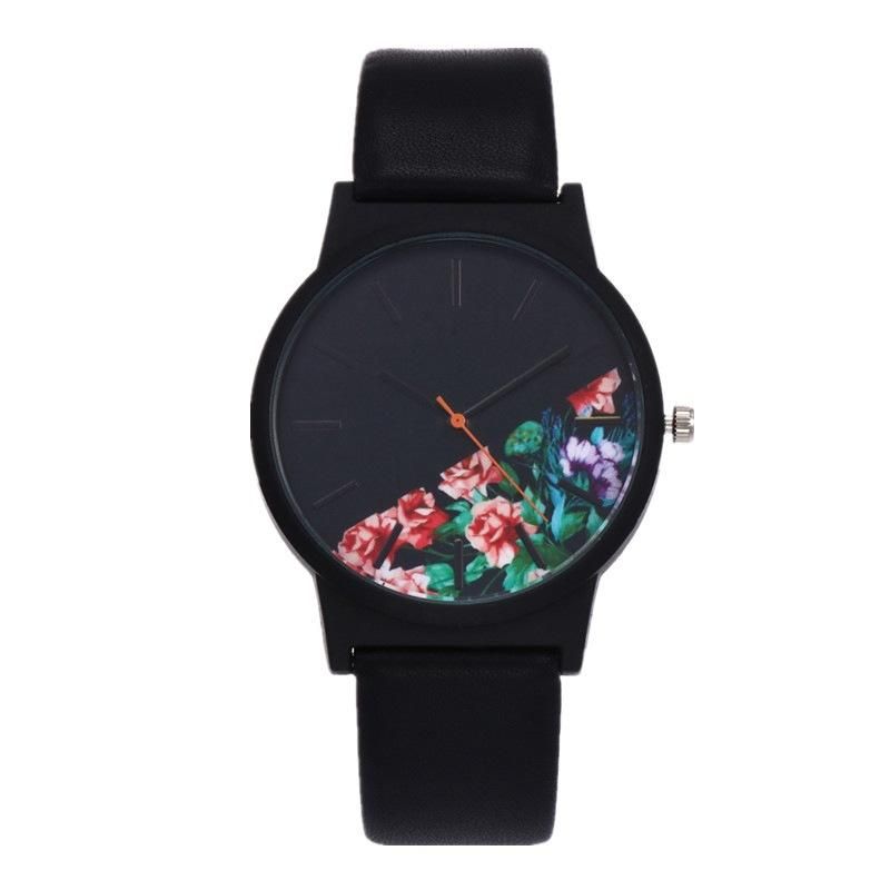 Horedar Reloj De Cuarzo Para Mujer De Moda Rose Patten Reloj De Pulsera Con Correa De Cuero Y Esfera Informal