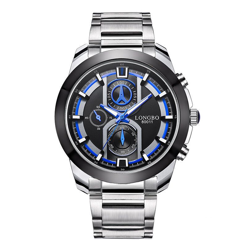 Longbo 80011 Reloj De Cuarzo De Estilo Empresarial Con Pantalla Luminosa De Acero Completo A La Moda