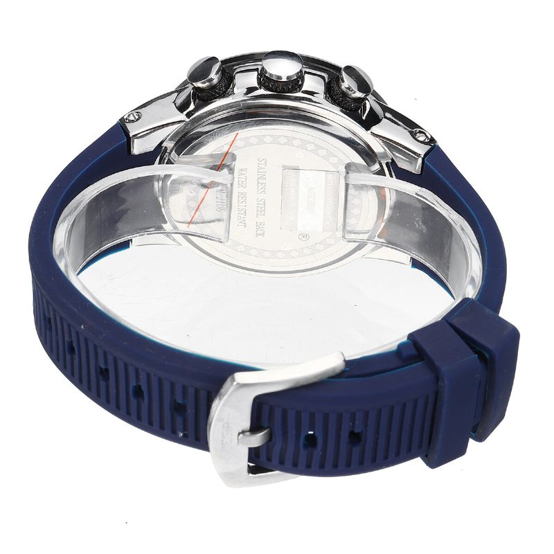 Megir 2106 Esfera Luminosa Calendario Cronógrafo Correa De Silicona Hombres Reloj Deportivo De Cuarzo Impermeable