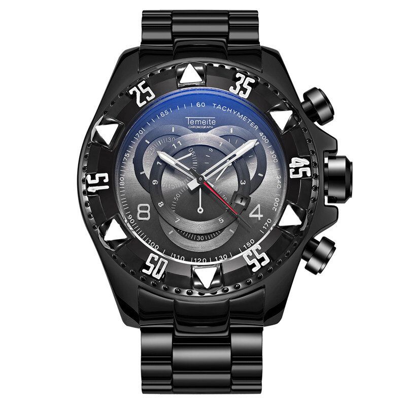 Temeite 020g Reloj De Moda Para Hombre Reloj De Cuarzo Con Pantalla De Fecha Luminosa Con Esfera Grande