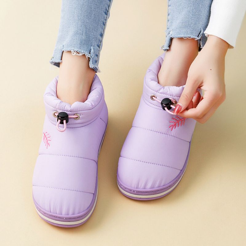 Zapatillas De Interior Con Banda Elástica Impermeable De Felpa Cálida Para Mujer